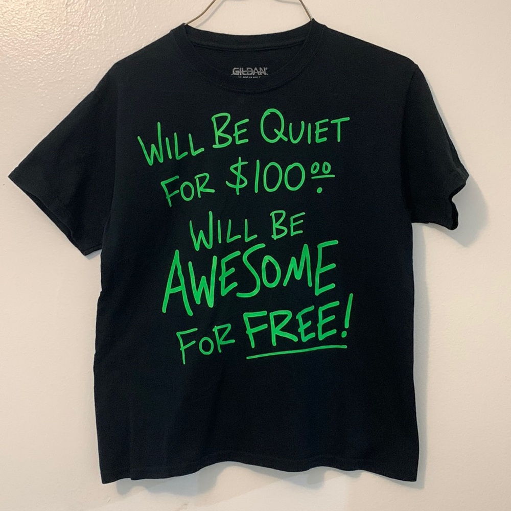Will be quiet boys xl Gildan black t shirt